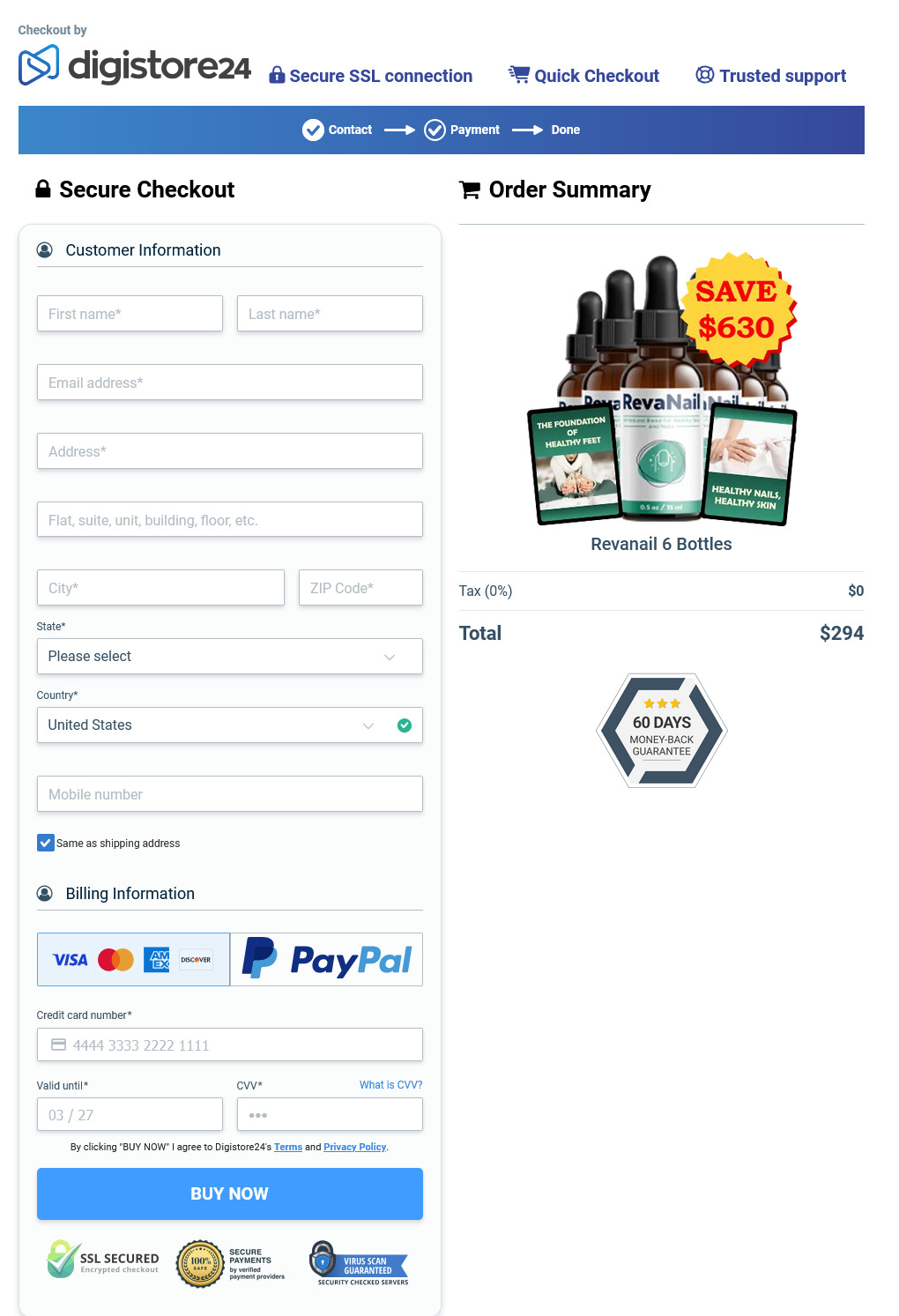 RevaNail Serum- Order Page